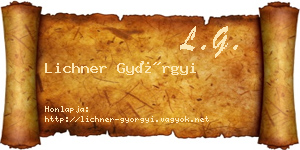 Lichner Györgyi névjegykártya