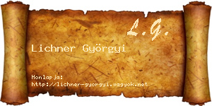 Lichner Györgyi névjegykártya